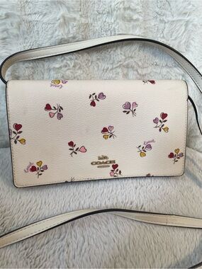 Coach Valentines Floral Heart-Print Crossbody Bag
